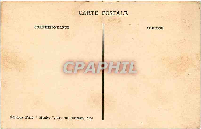 CPA Nice Quai des Etats Unis et le Mont Boron — Rückseite