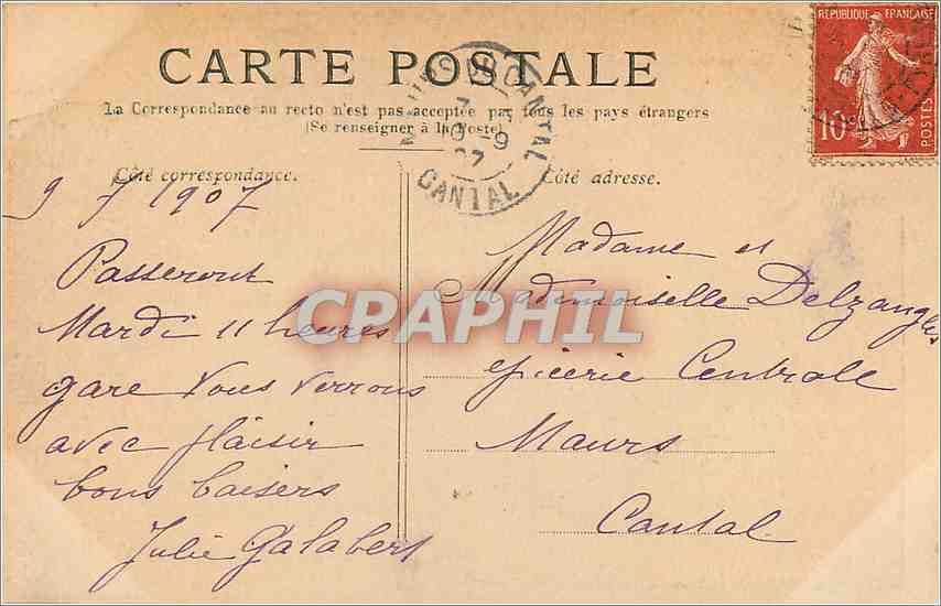 CPA Lourdes Vue du chateau — Verso