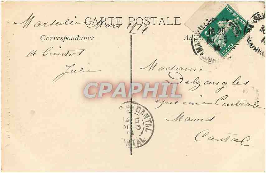 CPA Marseille Notre Dme de la garde LR — Verso
