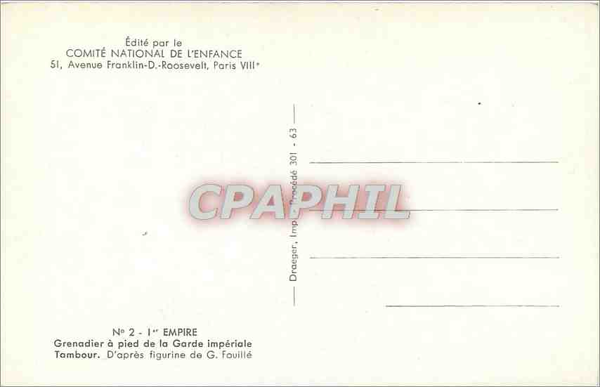 CPM 1er Empire Grenadier a pied de la garde imperiale — Rückseite