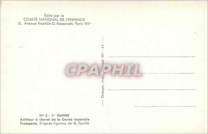 CPM 1er Empire Artilleur a cgeval de la garde imperiale — Rückseite