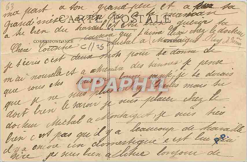 CPA Auvergne  — Rückseite