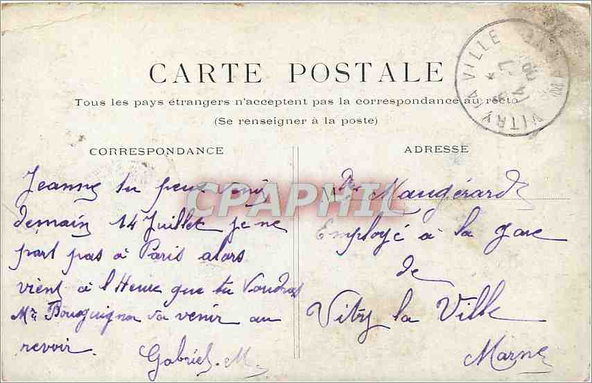 CPA Paris La Sainte Chapelle — Verso