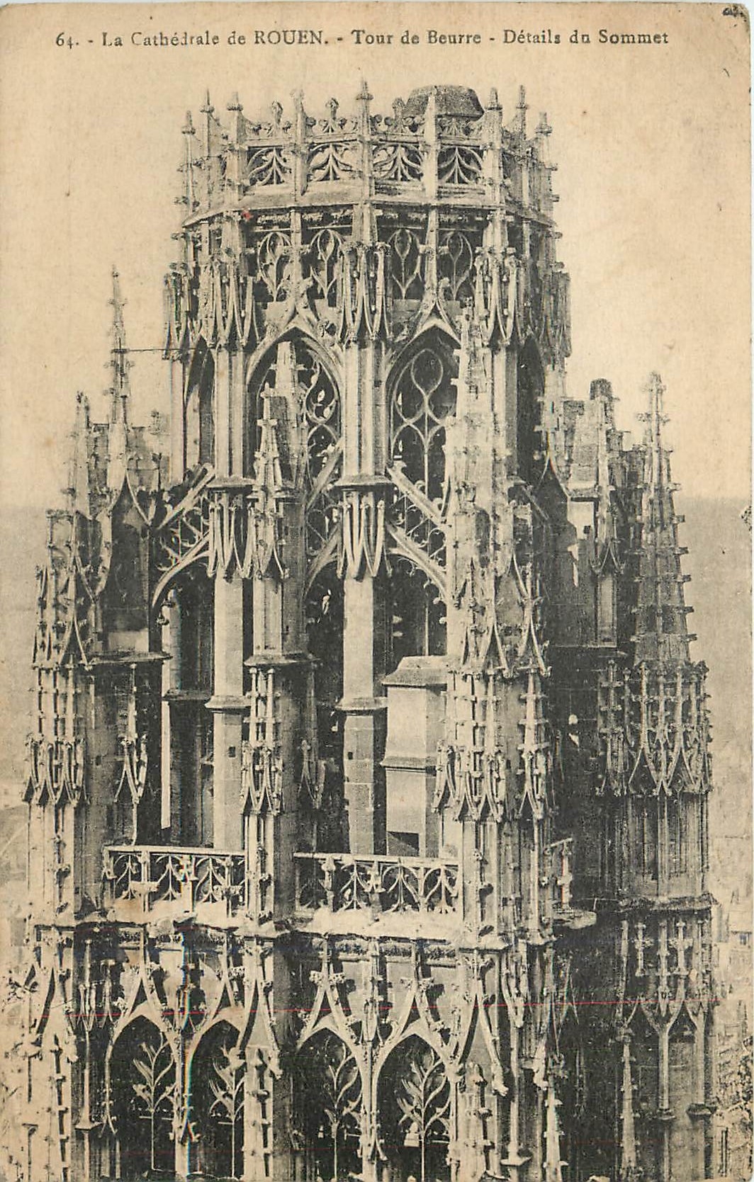 CPA Cathedrale de Rouen Tour du Beurre Details du sommet