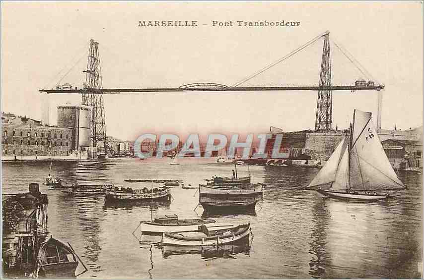 CPA Marseille Pont Transbordeur Bateaux