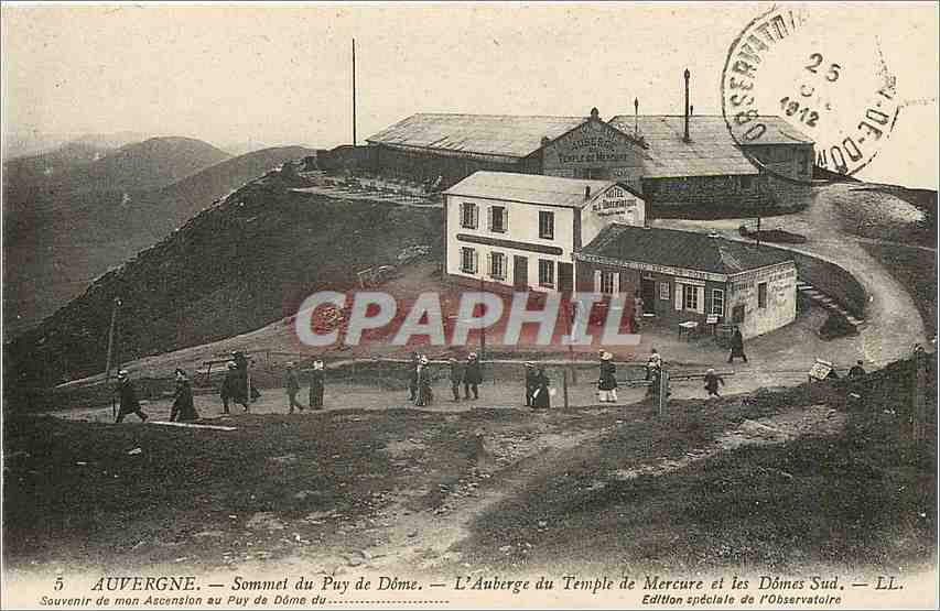 CPA Auvergne Sommet du Puy de Dome L'Auberge du Temple de Mercure et les Domes Sud