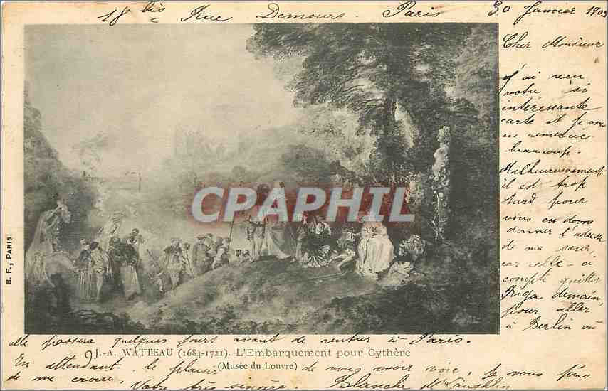 CPA JA Watteau 1684 1721 l'embarquement pour Cythere
