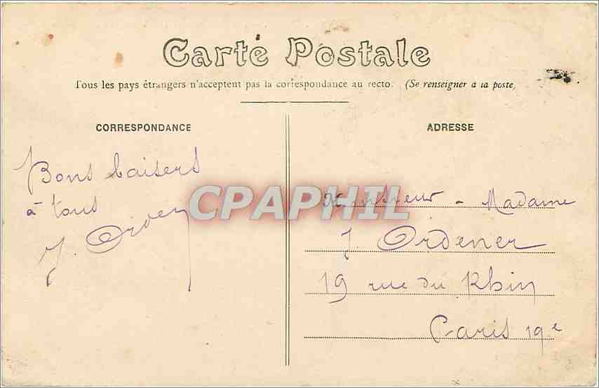 CPA Dieppe le theatre et les deux vieilles tours — Rückseite