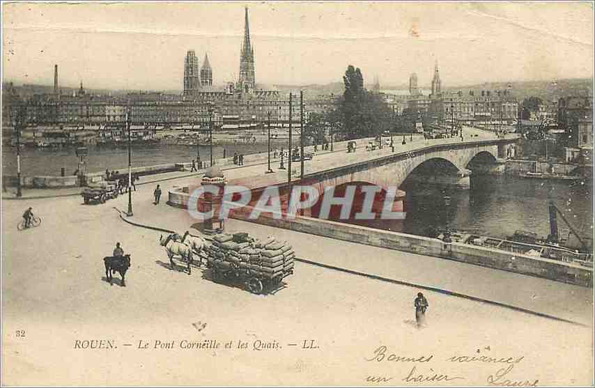 CPA Rouen le pont Corneille et les Quai