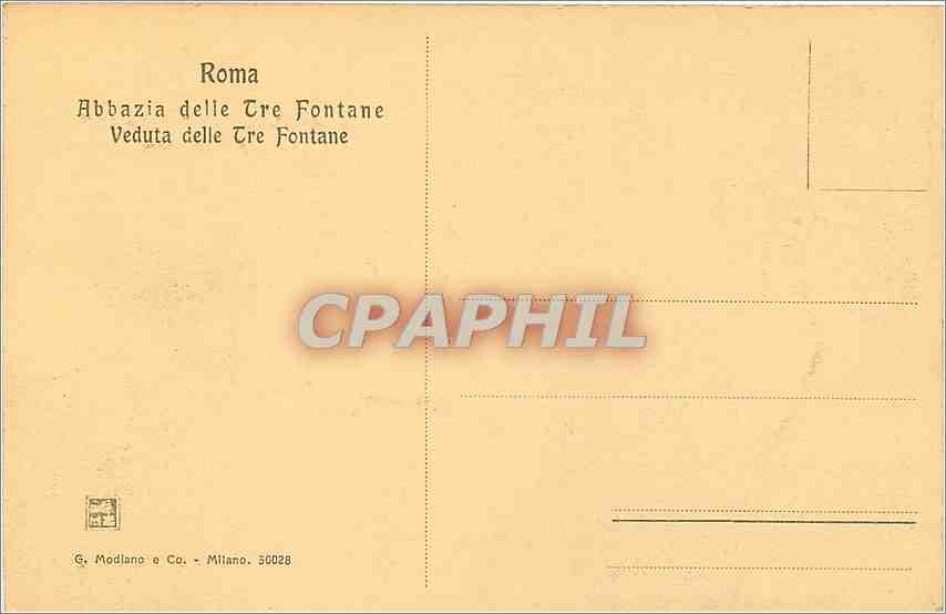 CPA Roma Abbazia delle tre fontane Veduta delle tre Fontane — Rückseite