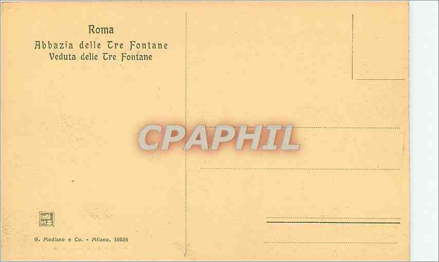 CPA Roma Abbazia delle tre fontane Veduta delle tre Fontane — Rückseite