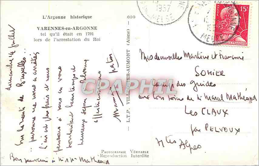 CPA Varennes en Argonne Meuse L'eglise St Gengoult et la voute pres de lquelle fut arrete Louis XVI — Back