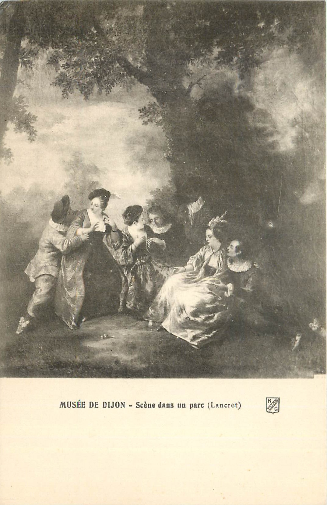 CPA Musee de Dijon Scene dans un parc Lancret