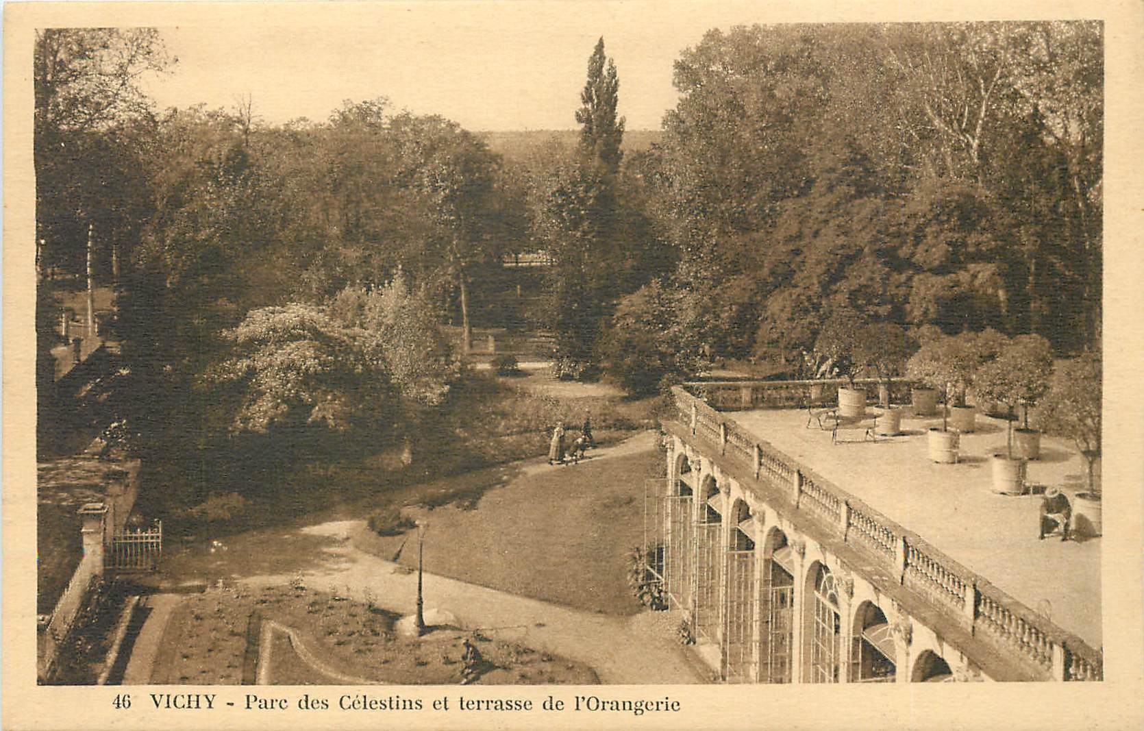 CPA Vichy Parc des celestins et errasse de l'Orangerie