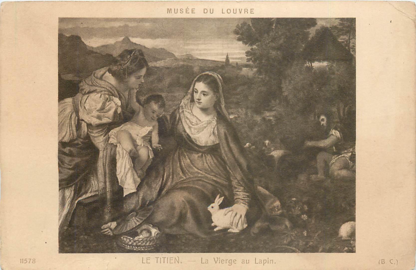 CPA Musee de Louvre le Titien l vierge au lapin