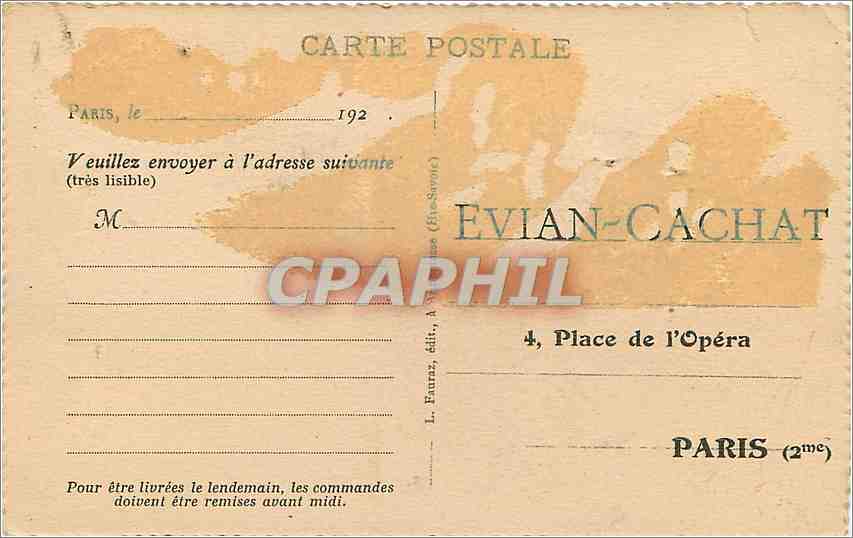 CPA Evian les bains the Savoie — Verso