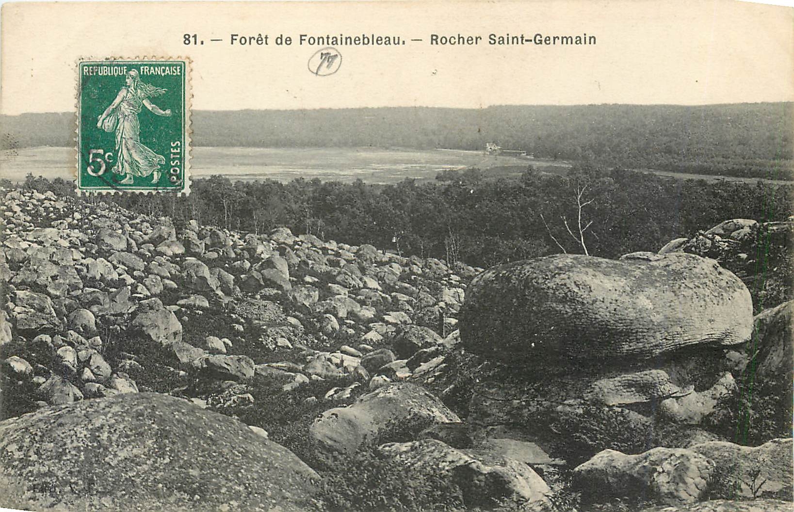 Wald von Fontainebleau — Felsen Saint-Germain — Verlag unbekannt, Nr. 81