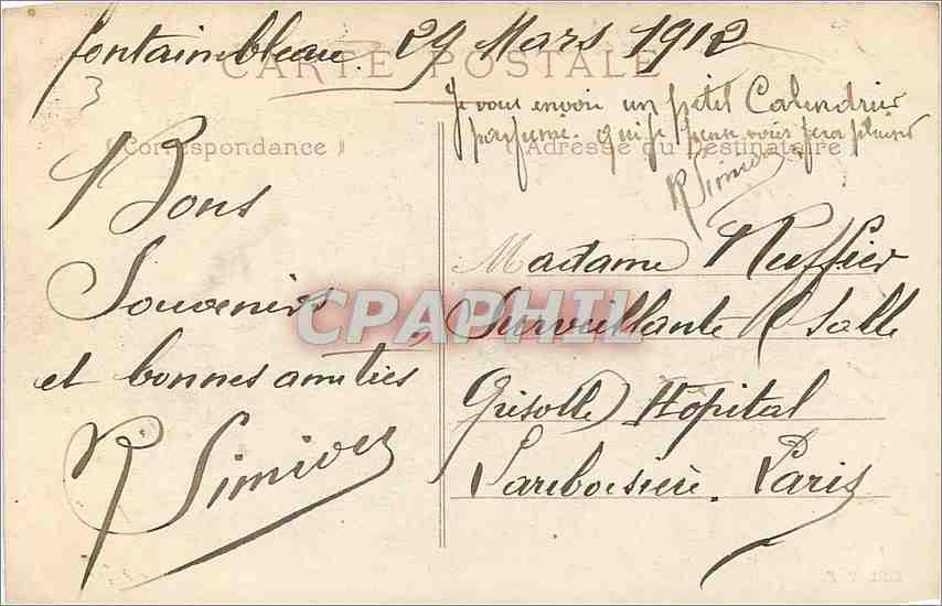 Wald von Fontainebleau — Felsen Saint-Germain — Verlag unbekannt, Nr. 81 — Rückseite
