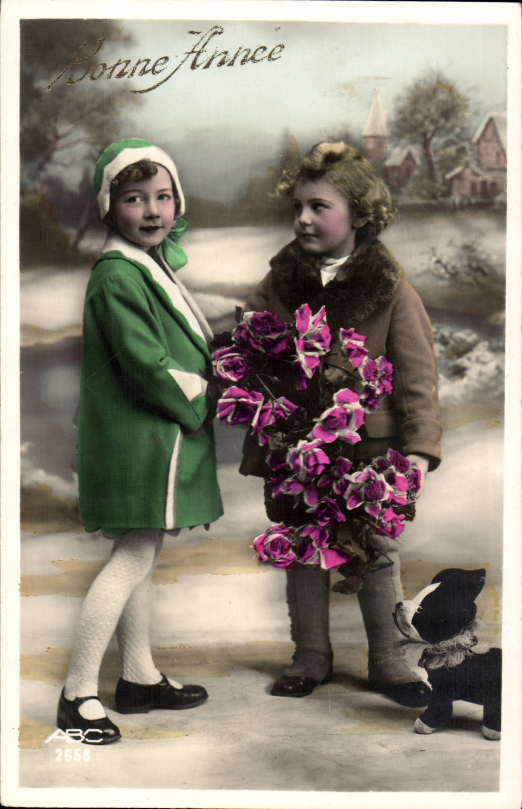 Fantaisie Bonne annee CPA Enfants