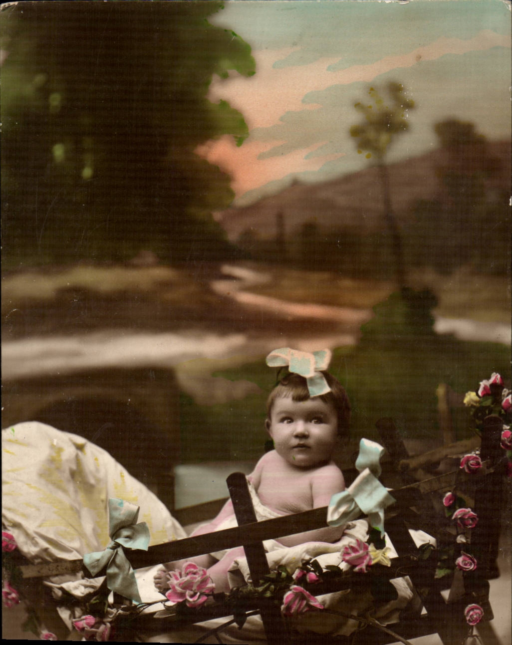 Fantaisie Bonne annee CPA Enfant bebe