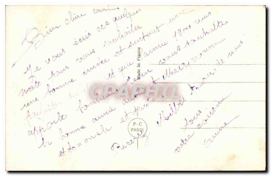 Fantaisie CPA Enfant Bonne annee — Verso