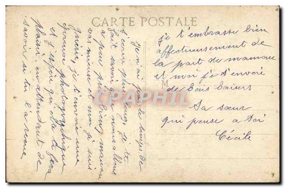 Fantaisie CPA La triple entente Sois tranquille mon alsace Le France n'oublie pas — Verso