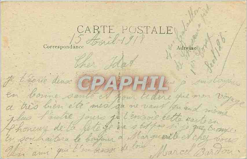 CPA Vœux Fleurs — Rückseite