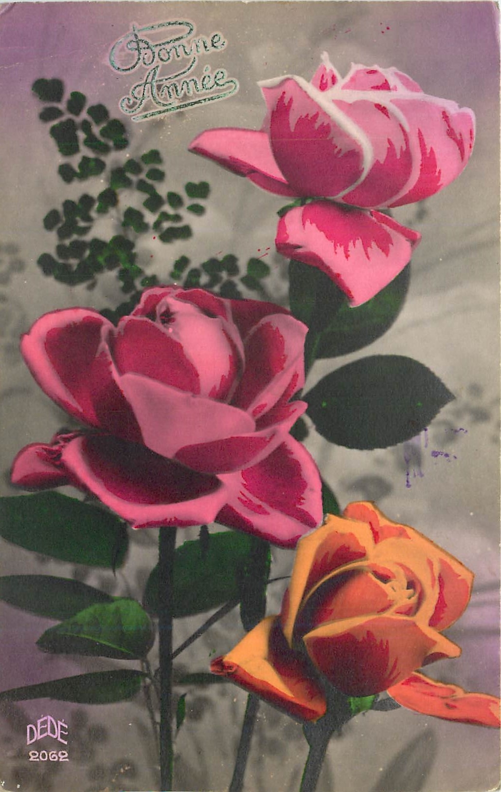 CPA Vœux Fleurs