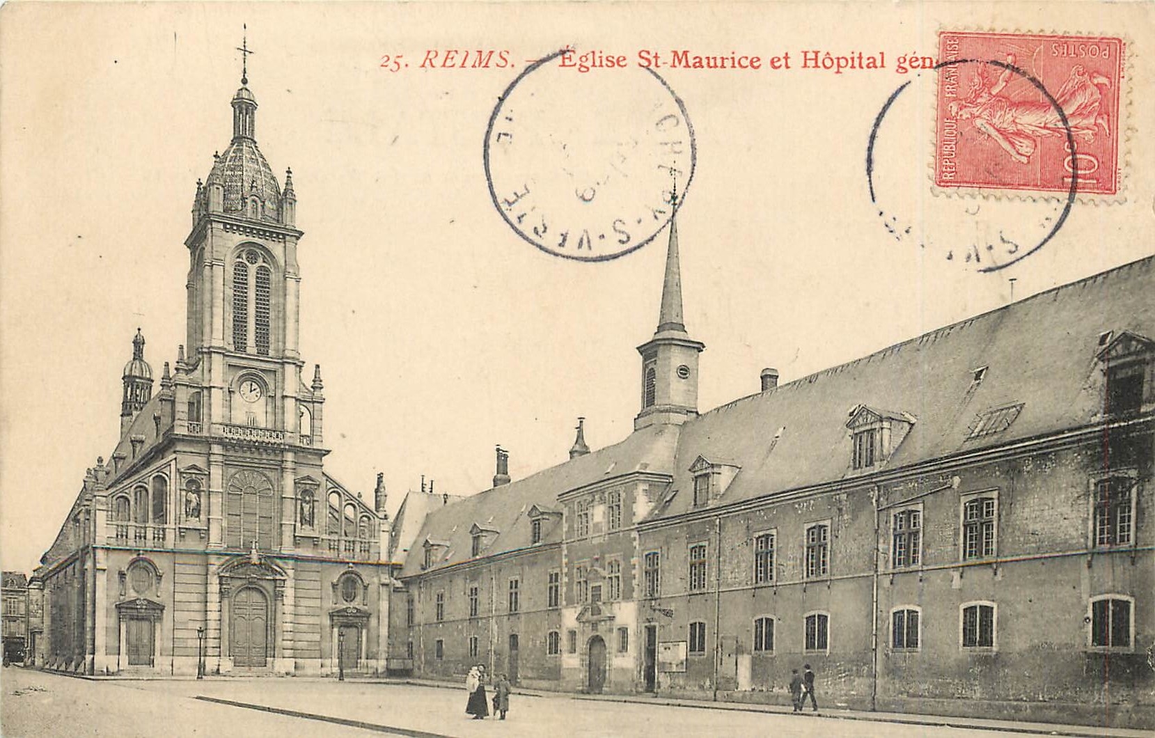 Reims — Église St-Maurice et Hôpital général — Éditeur inconnu, n° 25