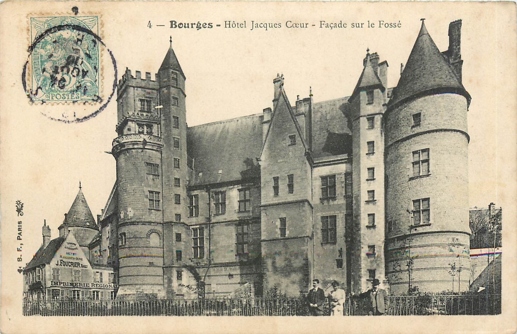 CPA Bourges Hotel Jacques Coeur façade sur le Fosse