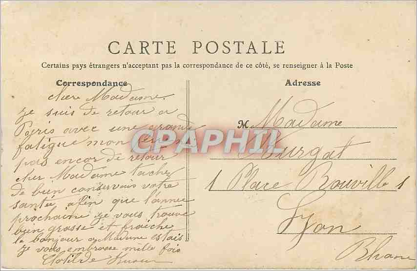 CPA Asnieres Bary Chien sauveteur — Rückseite