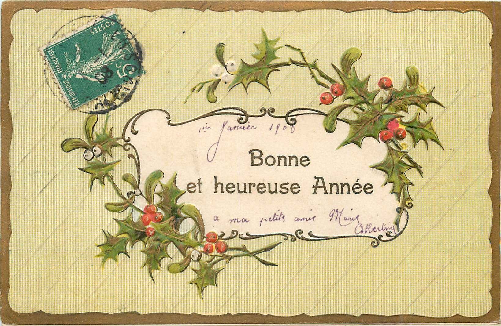 CPA Vœux Fleurs