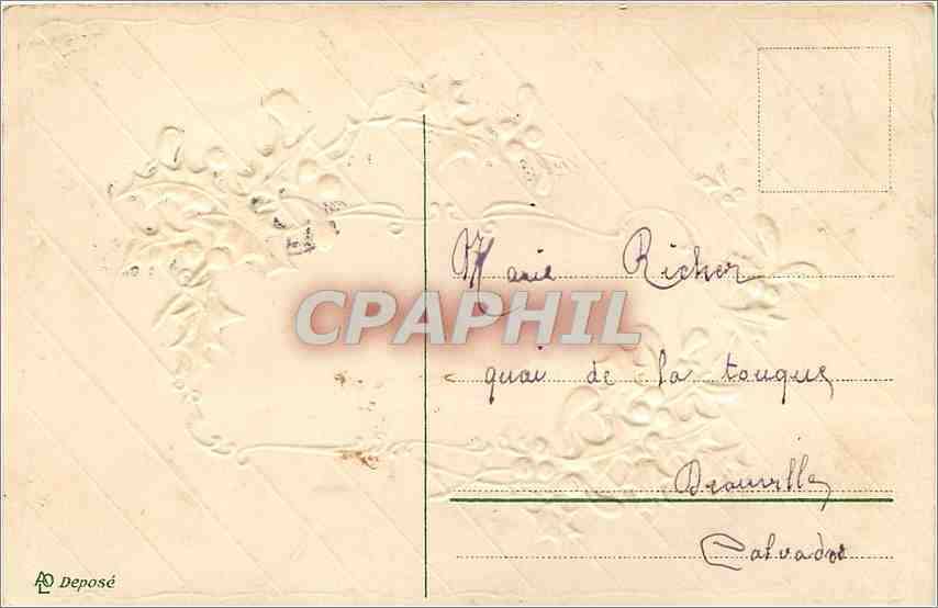 CPA Vœux Fleurs — Verso