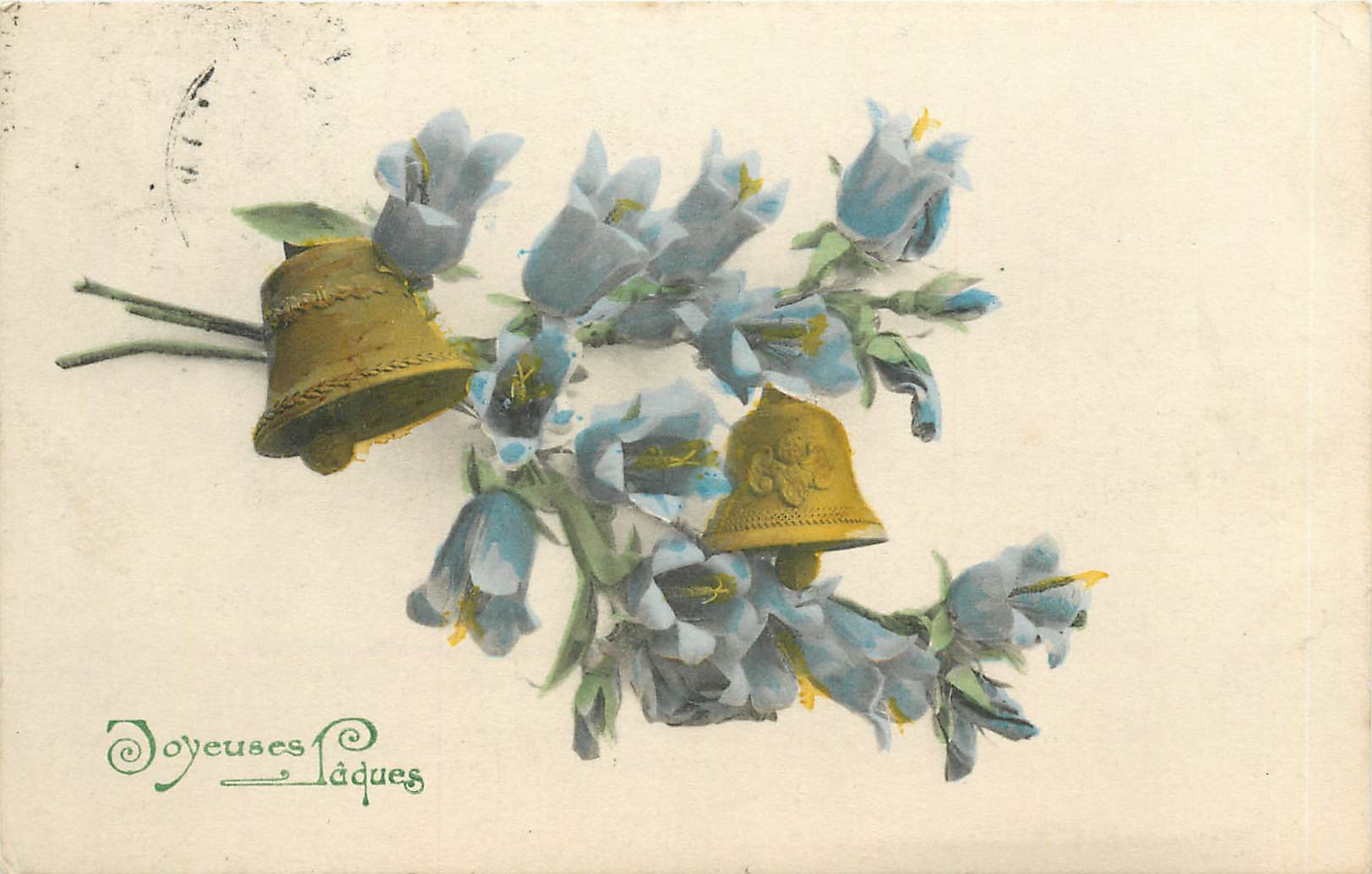 CPA Vœux Fleurs Cloche