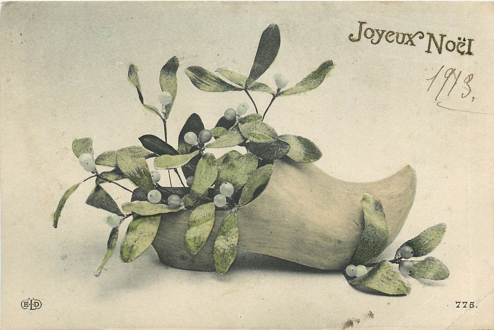 CPA Vœux Sabot Fleurs