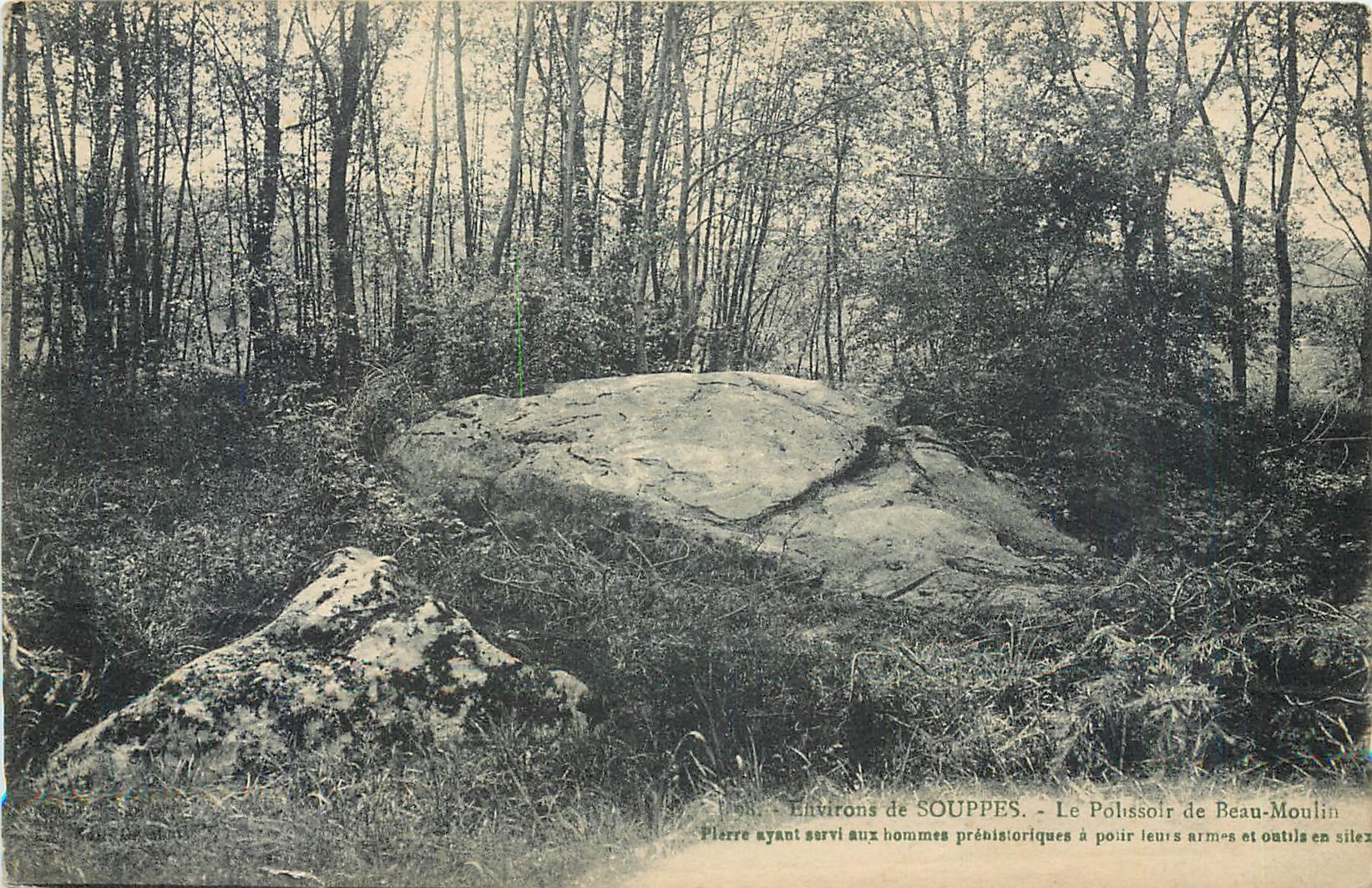 CPA Environ de Souppes - le polissoir de Beau-Moulin