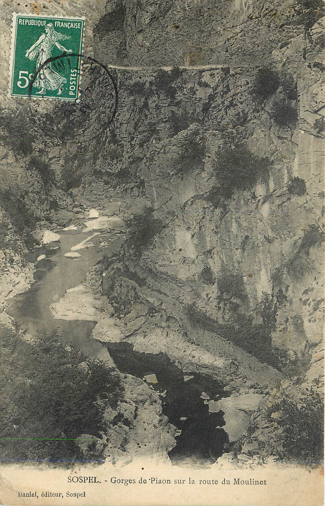 CPA Sospel Gorges de Piaon sur la route du Moulinet