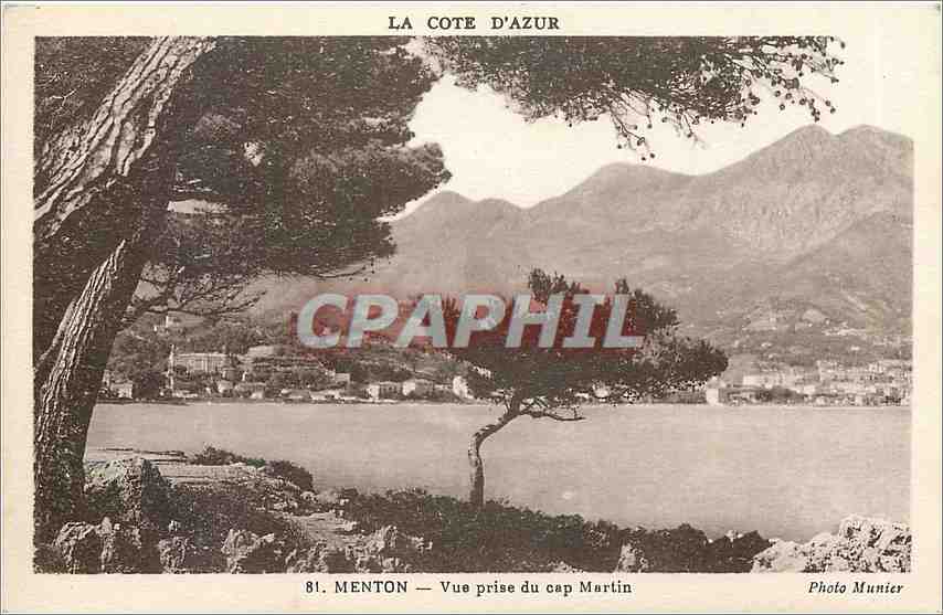 CPA Menton vue prise du cap Martin
