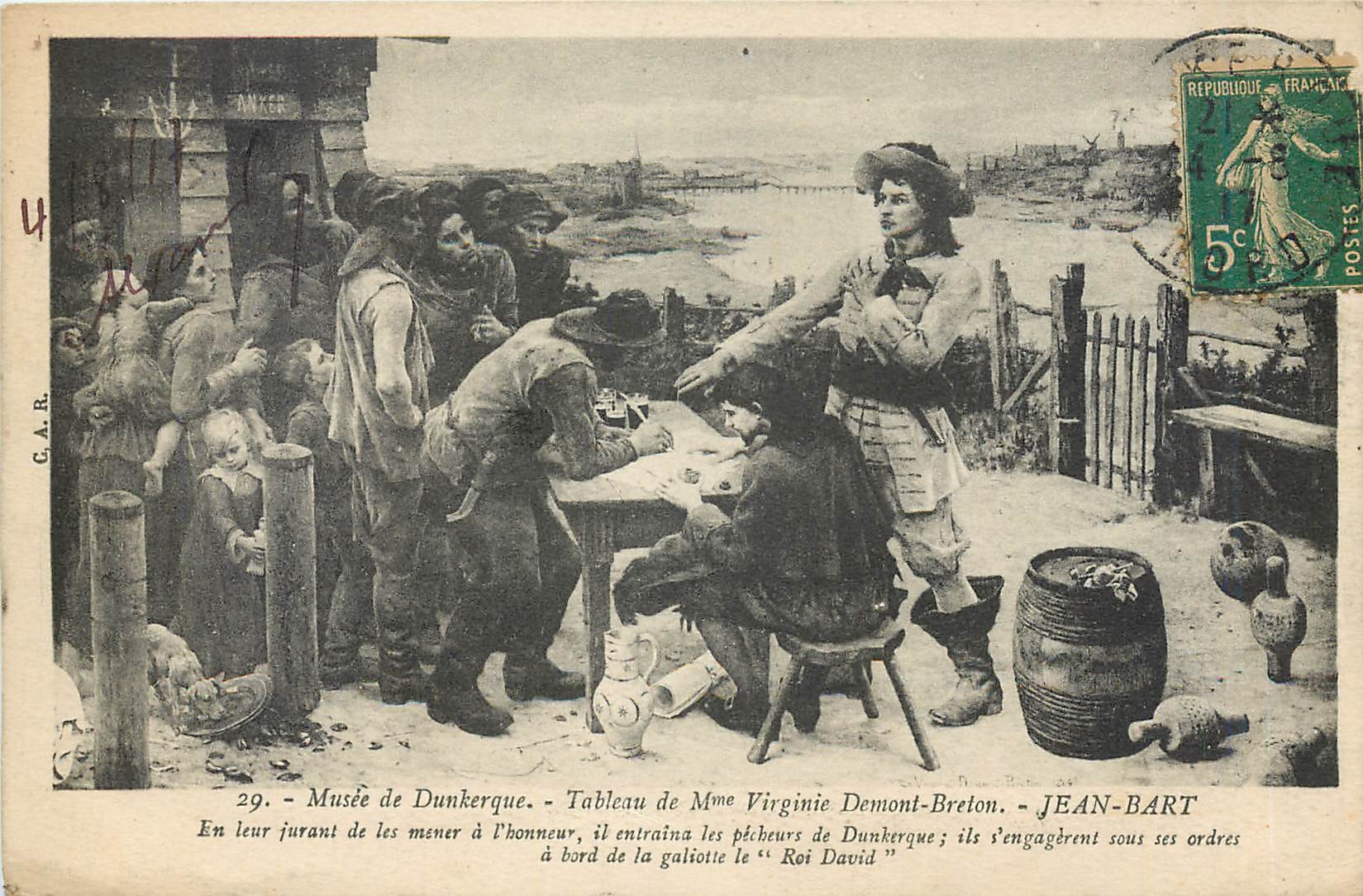 CPA Musee de Dunkerque tableau de mme Viriginie Demont-Breton