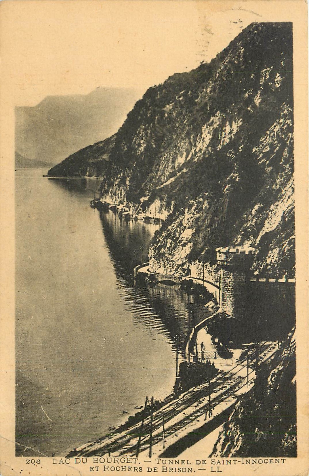 CPA lac du Bourget tunnel de Saint-Innocent et Rochers de Brison