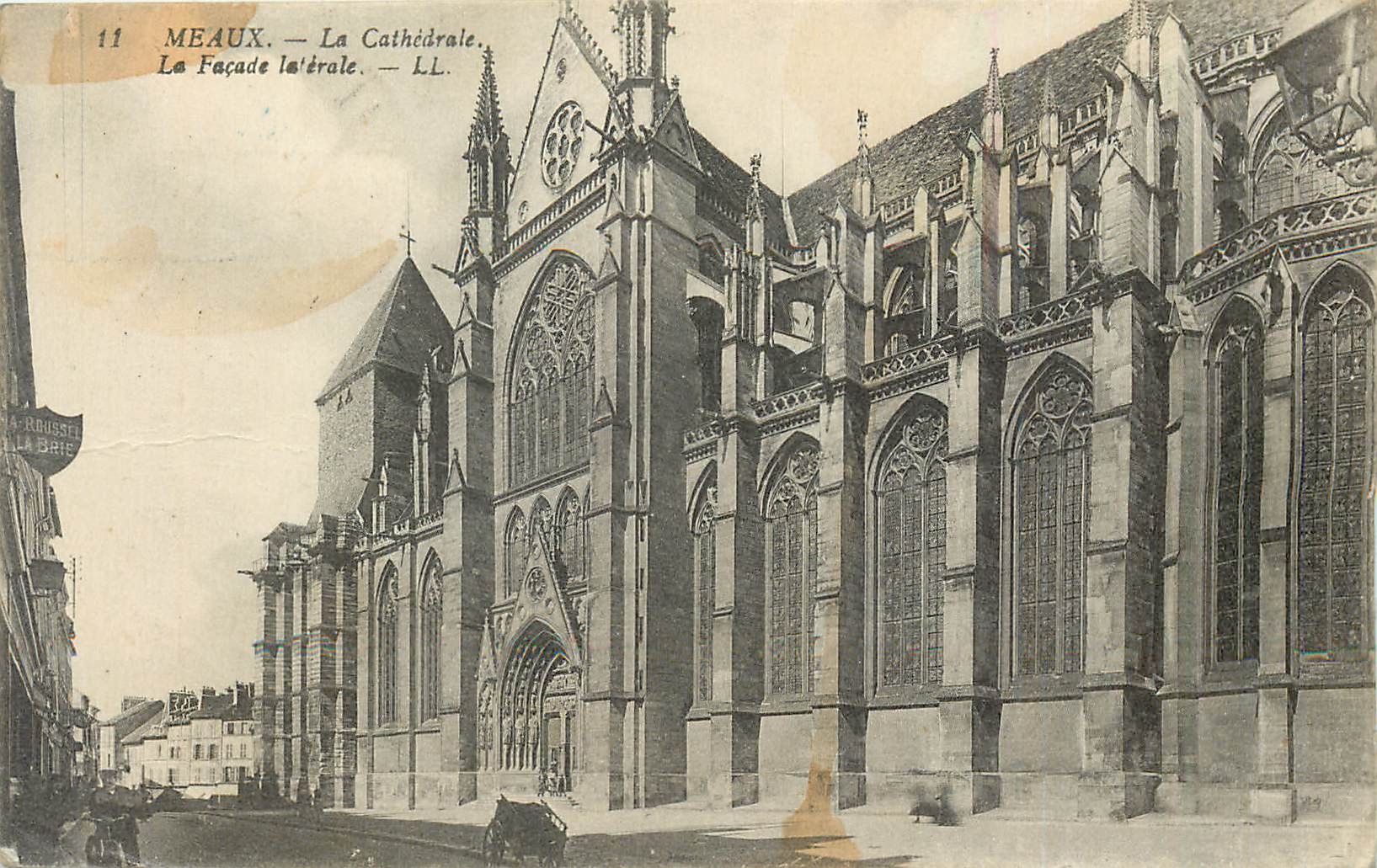 CPA Meaux la cathedrale façade laterale