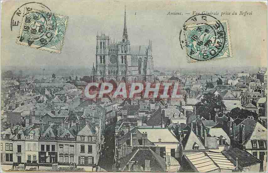CPA amiens Vue generale prise du Beffroi