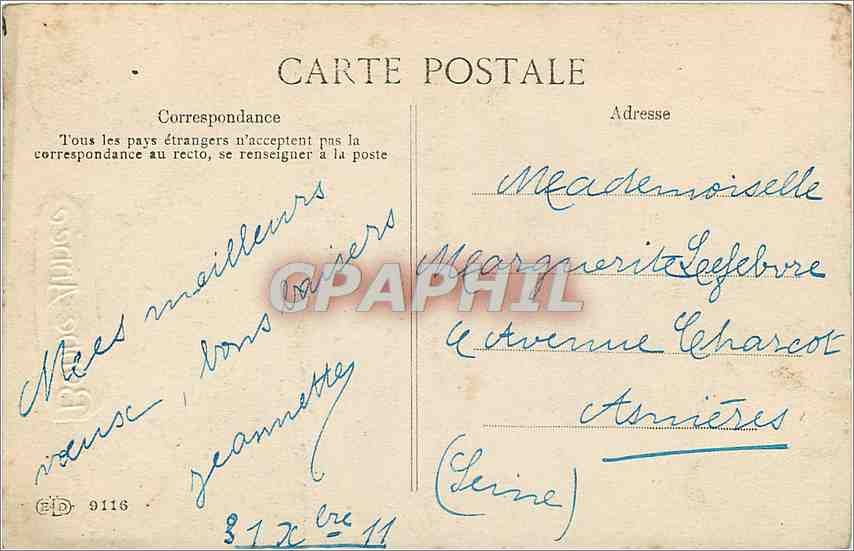 CPA Vœux Fleurs Oiseaux — Verso