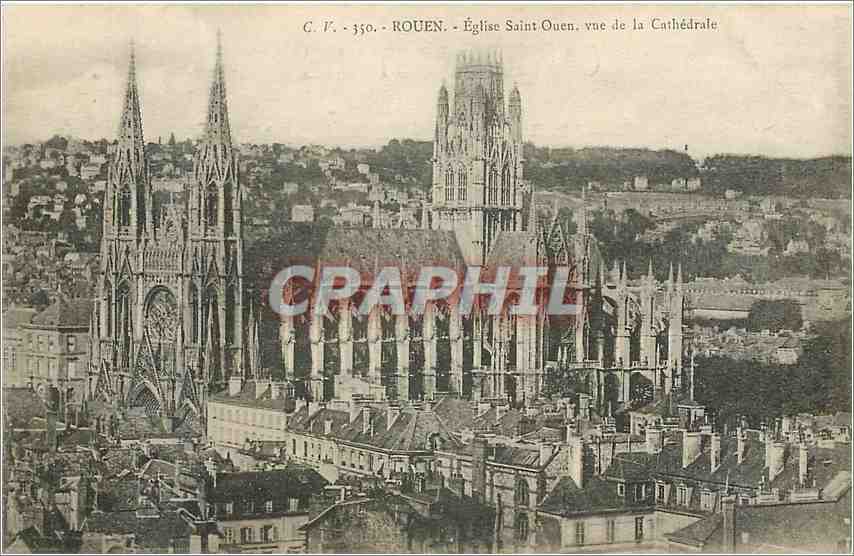 CPA Rouen Eglise saint Ouen vue de la Cathedrale
