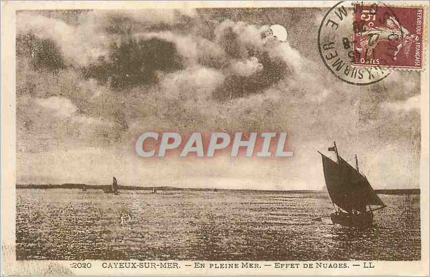 CPA Cayeux sur mer en pleine Mer effet de nuage Bateau