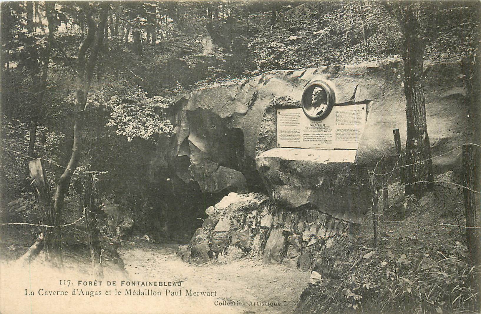 La Caverne d'Augas et le Médaillon Paul Merwart — Forêt de Fontainebleau — Collection Artistique T. M.