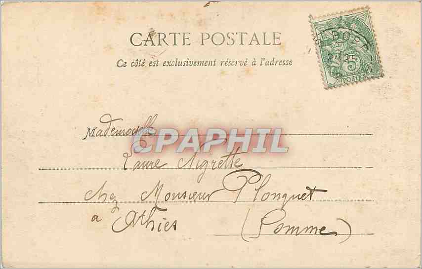 CPA Palais de Versailles aile droire — Verso