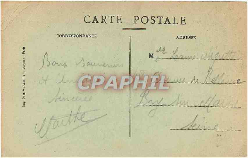 CPA St Germain en laye Perspective de Terrsse Le Torreul tatue — Rückseite