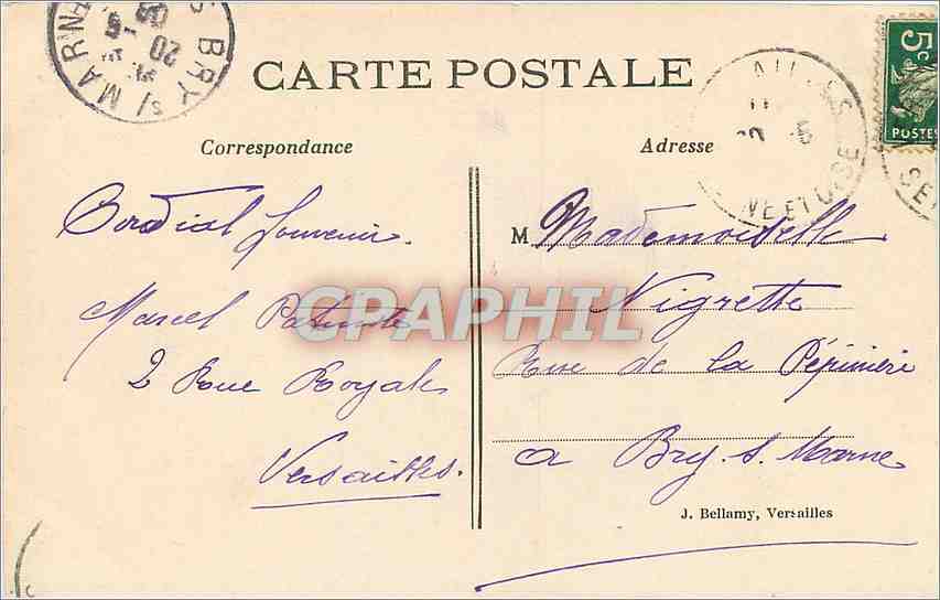 CPA Versailles Trianon le presbytere — Verso