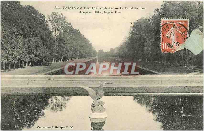CPA palais de fontainebleau le canal du Parc 